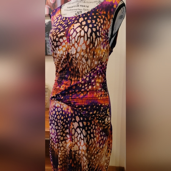 RUBY ROX || Slinky Vibrant Print Dress - Women's Size L - Picture 13 of 16